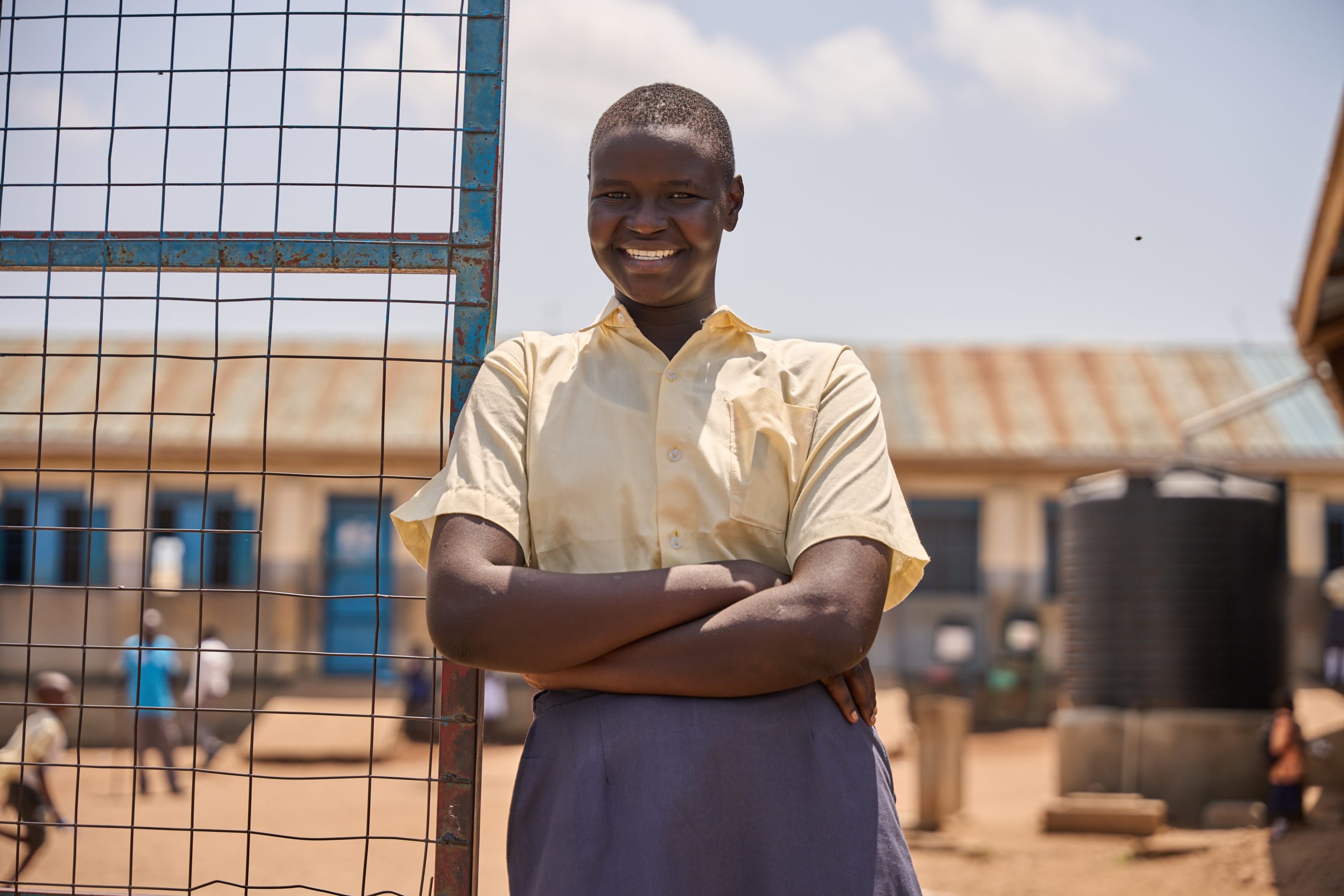 Julia Night is ready for another day at Lologo Community School